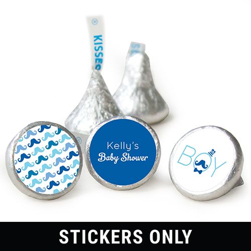Mustache Bash Baby Shower 3/4" Sticker (108 Stickers)