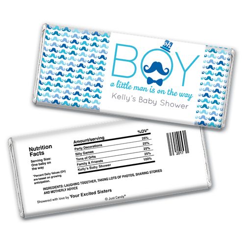 Mustache Bash Personalized Candy Bar - Wrapper Only