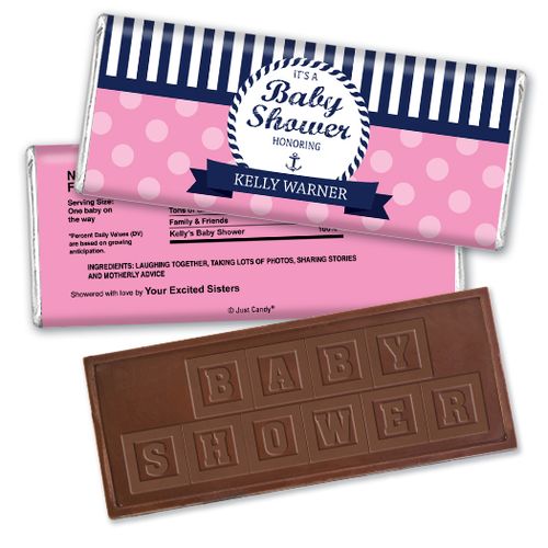 Sailor Shower Personalized Embossed Chocolate Bar Assembled