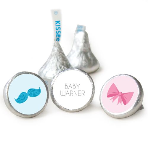 Personalized Bow or Mustache Baby Shower HERSHEY'S KISSES Candy
