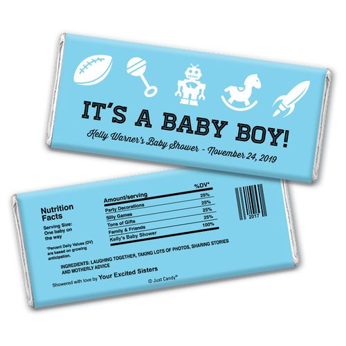 Baby Boy Things Personalized Candy Bar - Wrapper Only