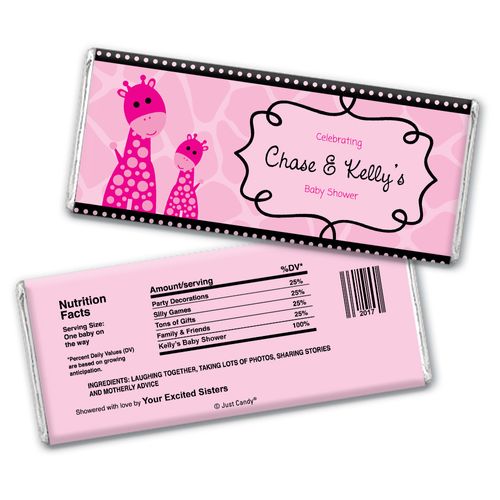 Giraffe Shower Personalized Candy Bar - Wrapper Only