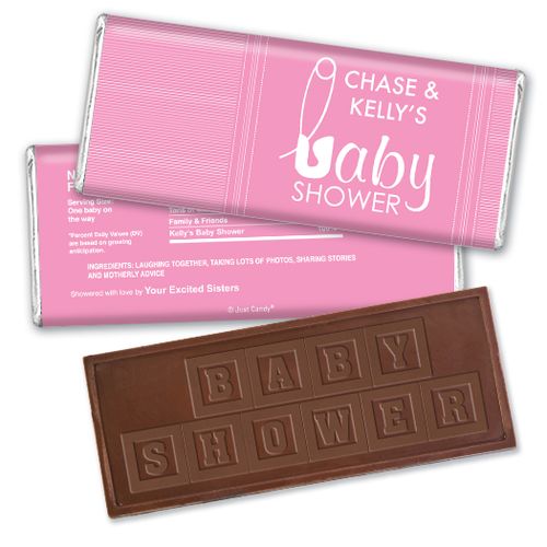 Baby Pins Personalized Embossed Chocolate Bar Assembled