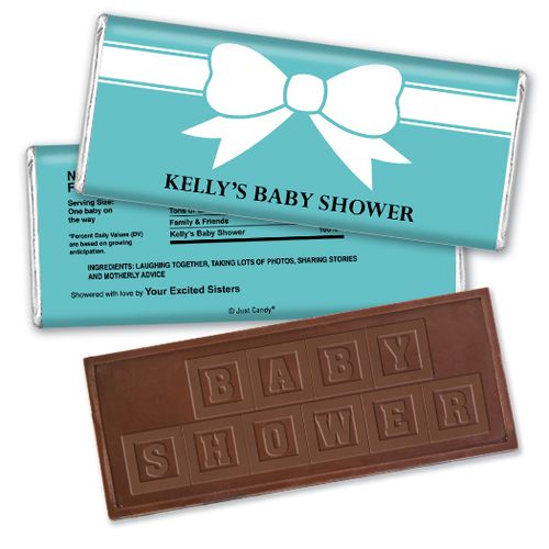Bow Baby Personalized Embossed Chocolate Bar Assembled