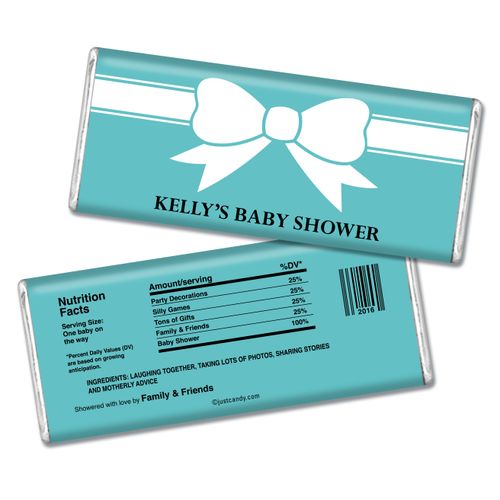 Baby Shower Personalized Chocolate Bar Tiffany Bow Theme