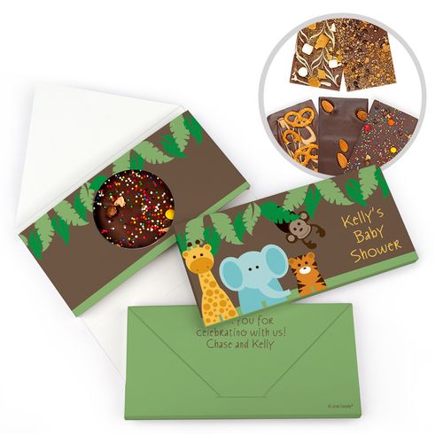 Personalized Baby Shower Jungle Buddies Gourmet Infused Belgian Chocolate Bars (3.5oz)