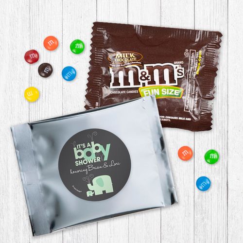 Personalized Baby Shower Elephant - Milk Chocolate M&Ms
