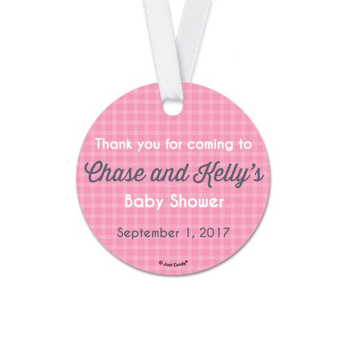 Personalized Baby Shower Little Lady Round Favor Gift Tags (20 Pack)