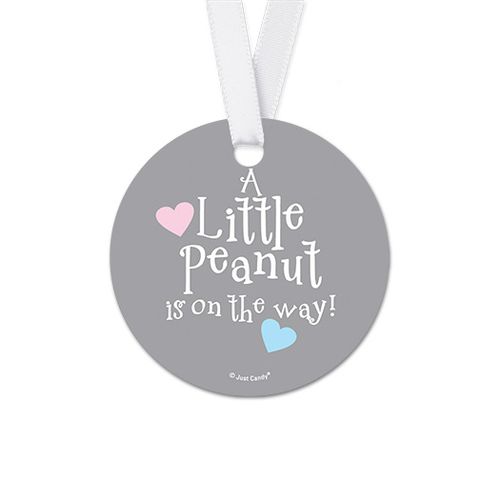 Personalized Elephants Baby Shower Round Favor Gift Tags (20 Pack)