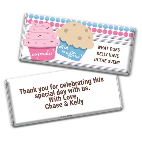 Gender Reveal Baby Shower Cupcakes Personalized Chocolate Bar