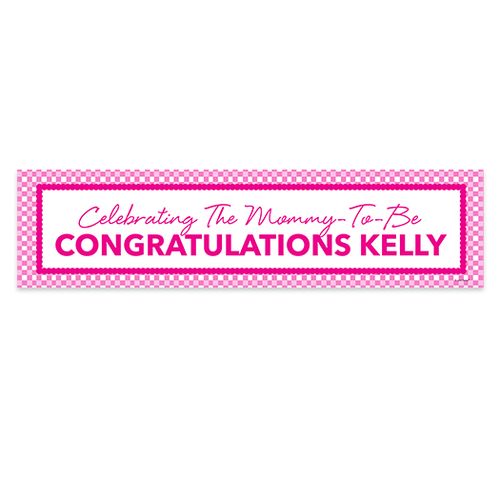 Personalized Baby Shower Checker Pattern 5 Ft. Banner