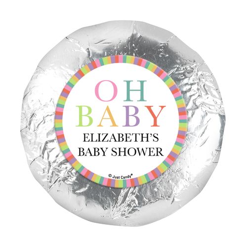 Personalized Happy Baby Baby Shower 1.25" Stickers (48 Stickers)