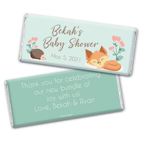 Here Comes the Woodland Buddies Personalized Chocolate Bar Wrappers