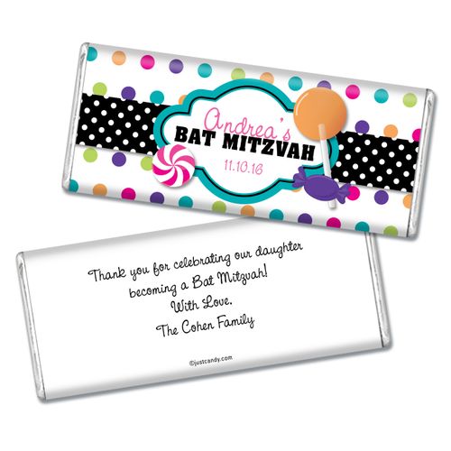 Bat Mitzvah Personalized Chocolate Bar Polka Dot Candy Shoppe