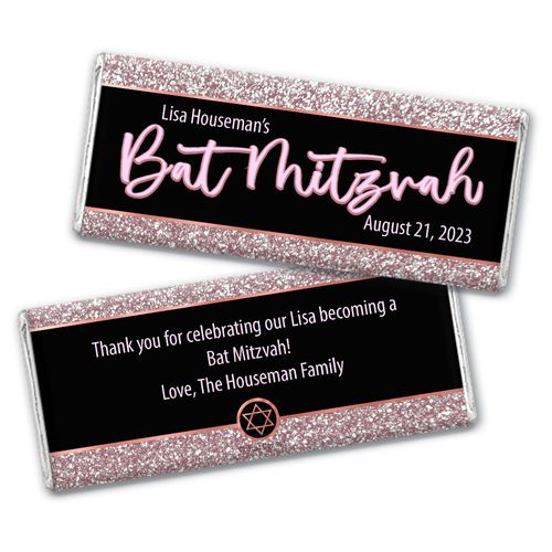 Personalized Bat Mitzvah! Chocolate Bar - Rose Gold