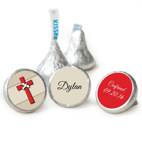 Confirmation Personalized HERSHEY'S KISSES Red Cross and Dove Assembled Kisses