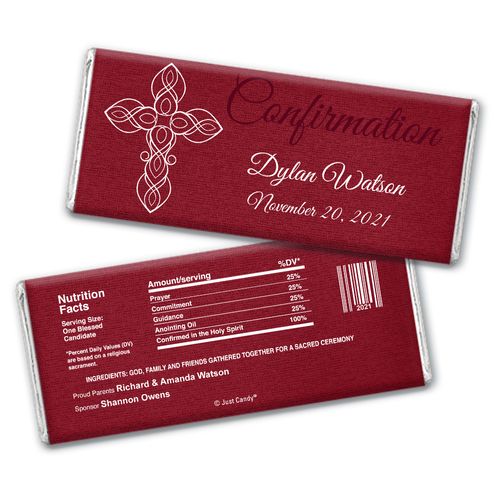 Crimson Cross Personalized Candy Bar - Wrapper Only