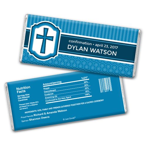 Personalized Confirmation Chocolate Bar & Wrapper