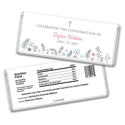 Blooming Life Confirmation Personalized Candy Bar - Wrapper Only