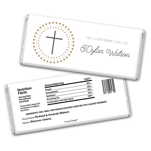 Radiant Cross Confirmation Personalized Candy Bar - Wrapper Only