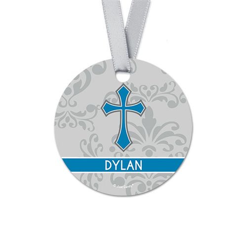 Personalized Colored Cross Confirmation Round Favor Gift Tags (20 Pack)