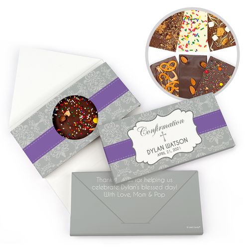 Personalized Ribbon Confirmation Gourmet Infused Belgian Chocolate Bars (3.5oz)
