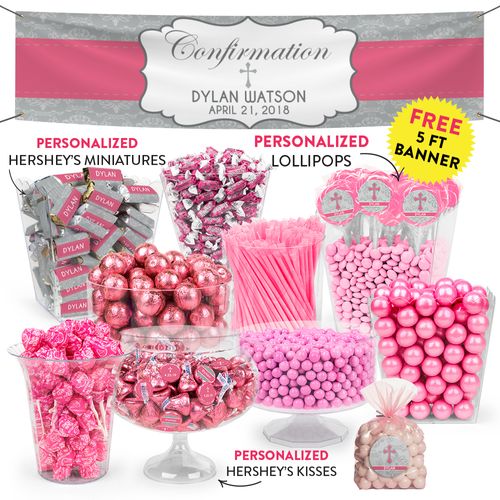 Personalized Girl Confirmation Classic Cross Deluxe Candy Buffet