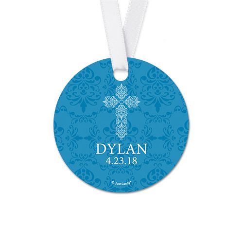 Personalized Elegant Cross Confirmation Round Favor Gift Tags (20 Pack)