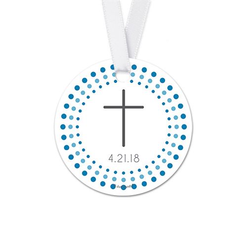 Personalized Radiant Cross Confirmation Round Favor Gift Tags (20 Pack)