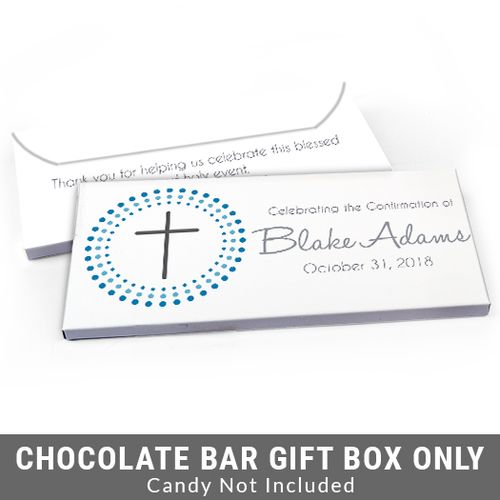 Deluxe Personalized Radiating Cross Confirmation Candy Bar Favor Box