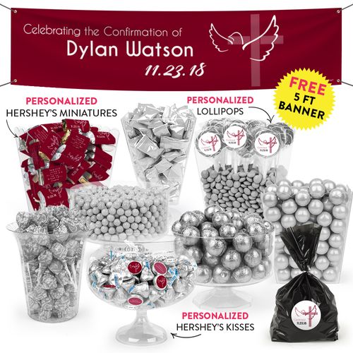 Personalized Confirmation Crimson Cross Deluxe Candy Buffet