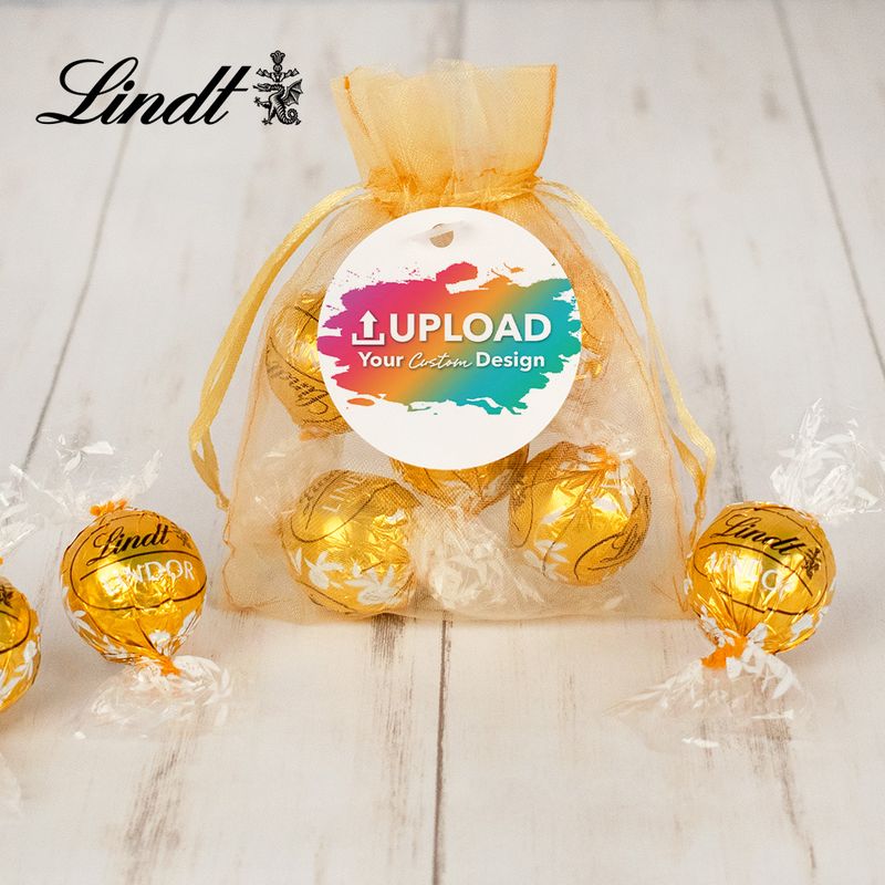 Personalized Custom Artwork Lindt Truffle Organza Bag