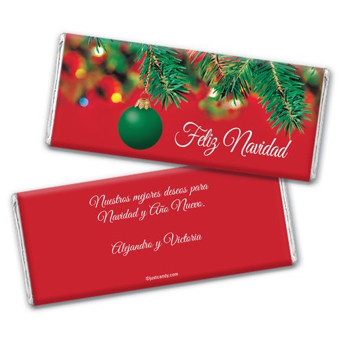 Envoltura de barra de chocolate personalizada (Envoltura Solamente) - Ornamento de Navidad