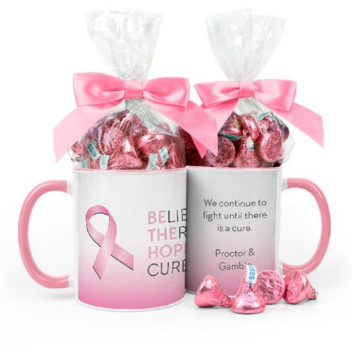 Personalized Breast Cancer Awareness Be the Hope 11oz Mug with Hershey's Kisses