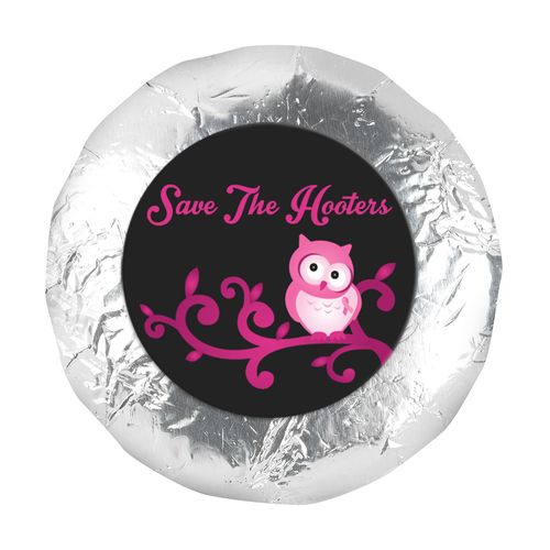 Personalized 1.25" Stickers - Breast Cancer Awareness Save the Hooters (48 Stickers)