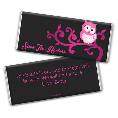 Personalized Chocolate Bar & Wrapper - Breast Cancer Awareness Save the Hooters