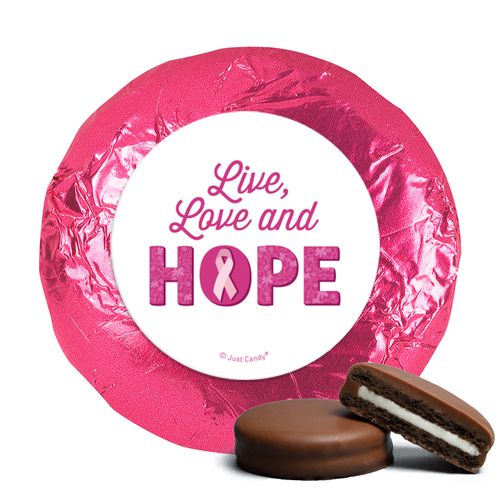 Personalized Chocolate Covered Oreos - Breast Cancer Awareness Live Love Hope