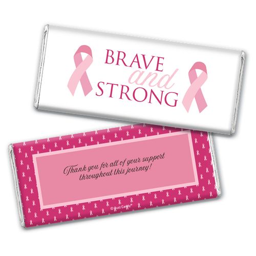 Personalized Chocolate Bar Wrappers Only - Breast Cancer Awareness Brave and Strong