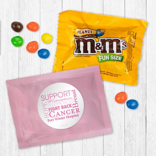 Personalized Breast Cancer Awareness Strength in Words - Peanut M&Ms