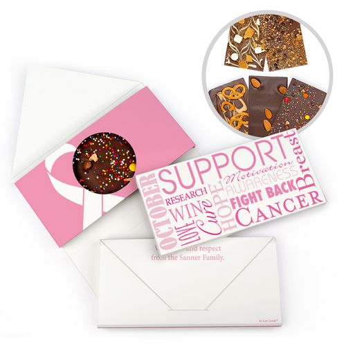 Personalized Strength in Words Breast Cancer Awareness Gourmet Infused Belgian Chocolate Bars (3.5oz)