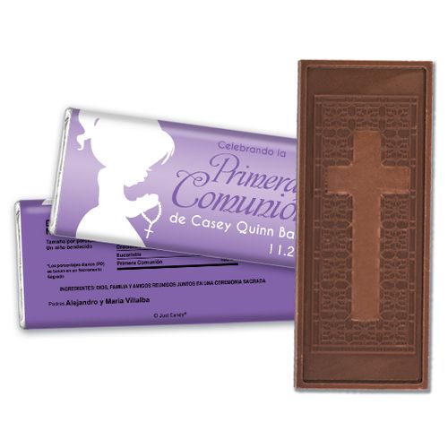 Communion Embossed Cross Chocolate Bar Oraciones Preciosas