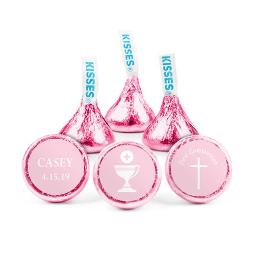 Personalized Girl First Communion Cross & Chalice Hershey's Kisses