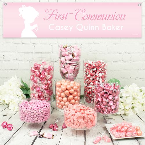 Personalized Girl First Communion Girl in Prayer Deluxe Candy Buffet