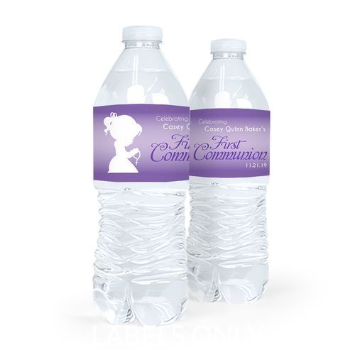 Personalized Communion Child in Prayer Water Bottle Sticker Labels (5 Labels)