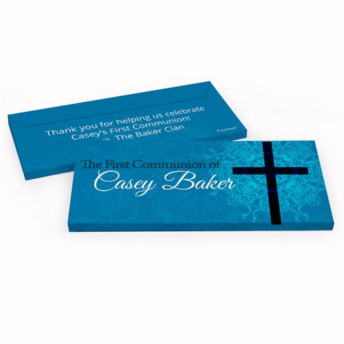 Deluxe Personalized Shining Day First Communion Chocolate Bar in Gift Box