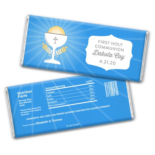 Personalized First Communion Chalice Chocolate Bar Wrappers