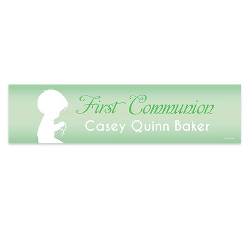 Personalized Communion Child in Prayer 5 Ft. Banner