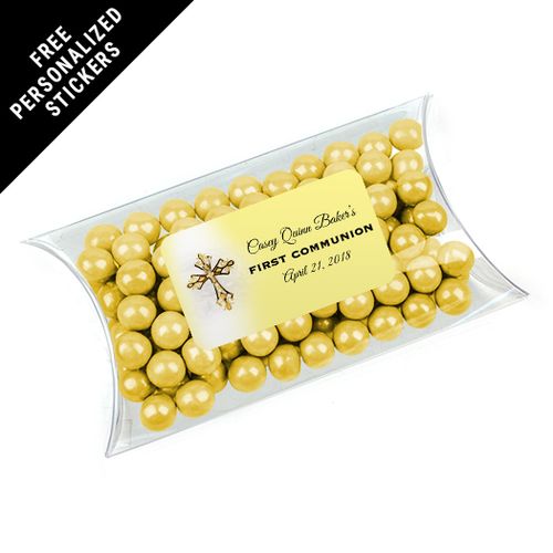 Personalized Communion Pillow Box Gold Cross (25 Pack)