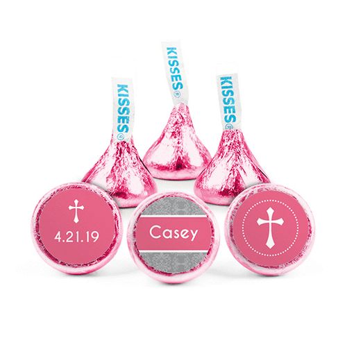 Personalized Girl First Communion Fluer de Lis Cross Hershey's Kisses