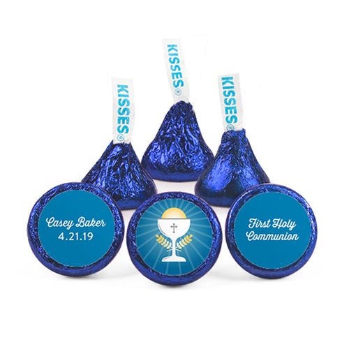Personalized Boy First Communion Cross Chalice Hershey's Kisses